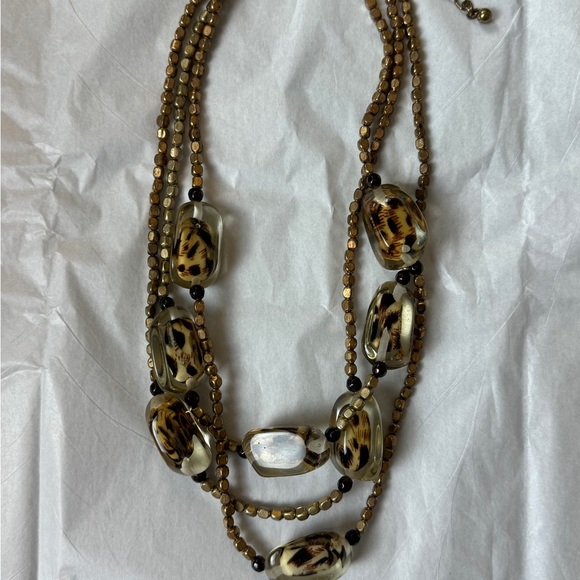 Chico’s Three-Strand Leopard Detail Necklace - Picture 7 of 7